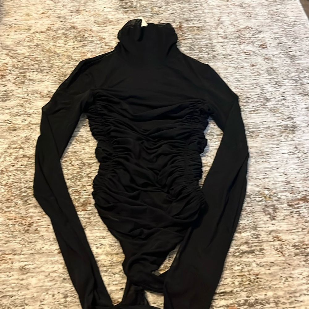 Free People sheer mock neck like bodysuit